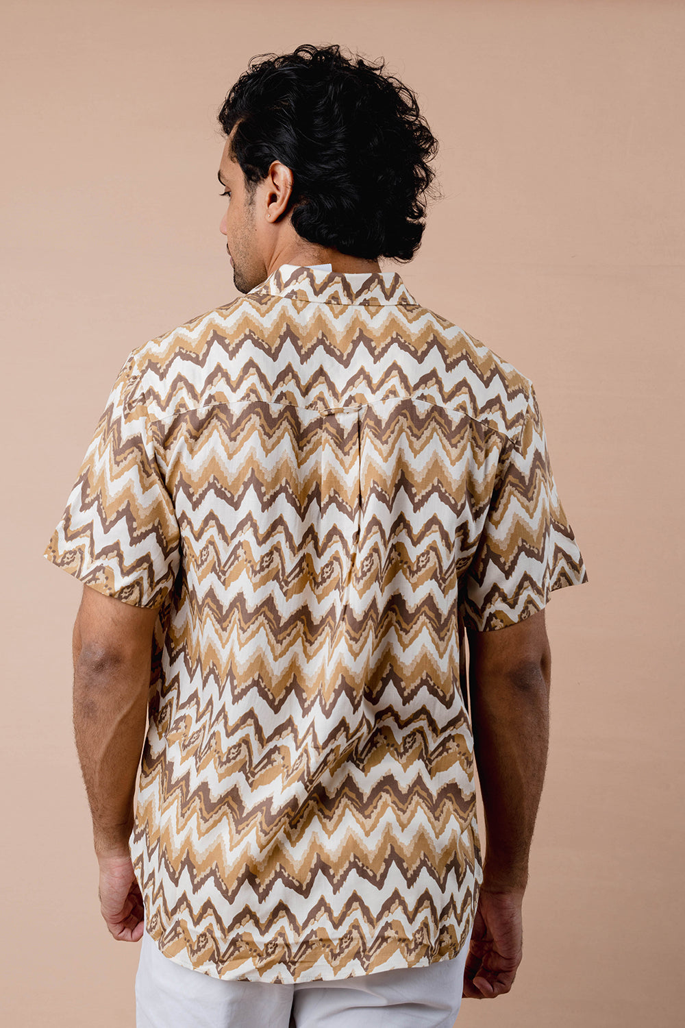 Brown Printed Half Sleeve Shirt - COCO by Cotton Collection