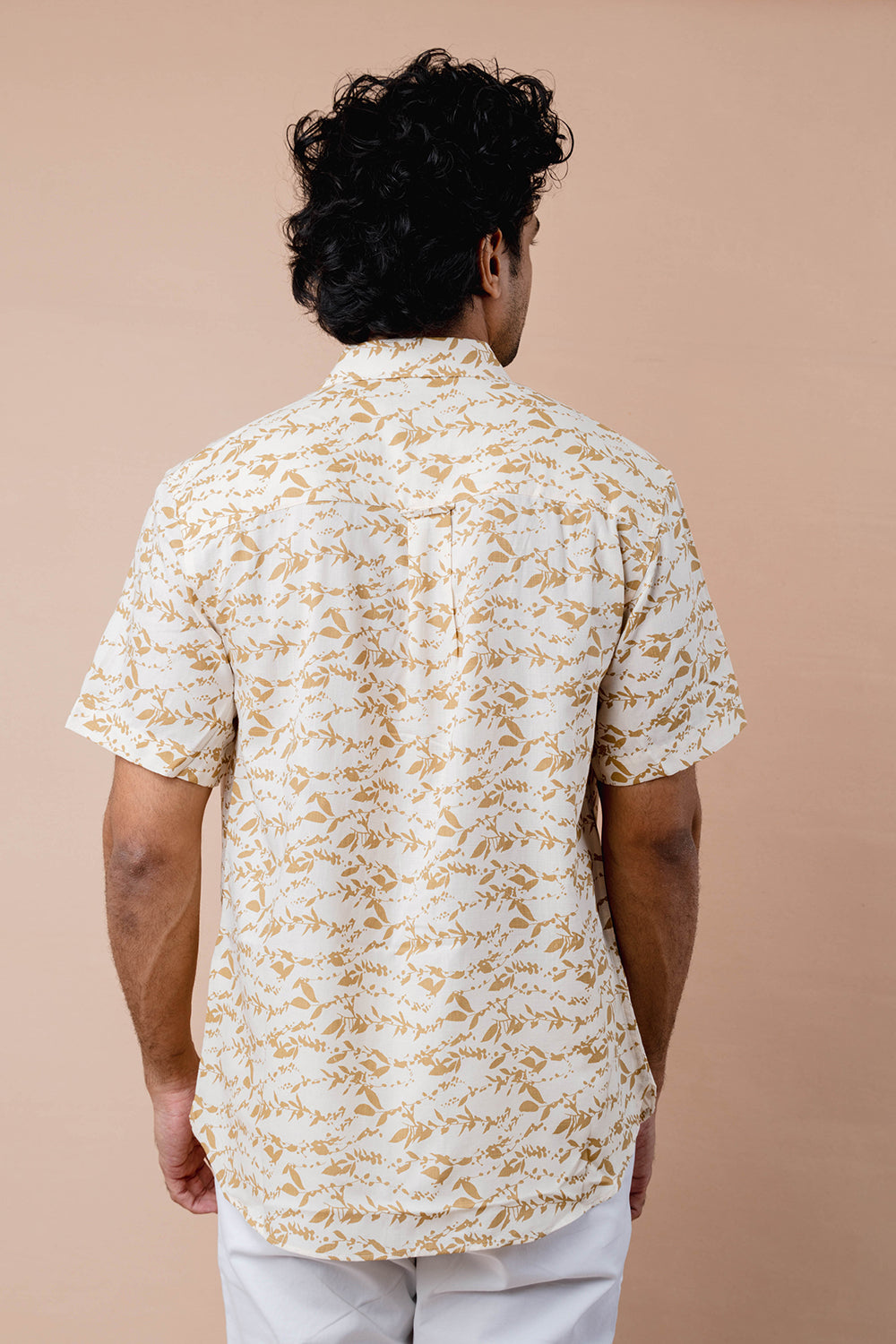 Yellow Printed Half Sleeve Shirt - COCO by Cotton Collection