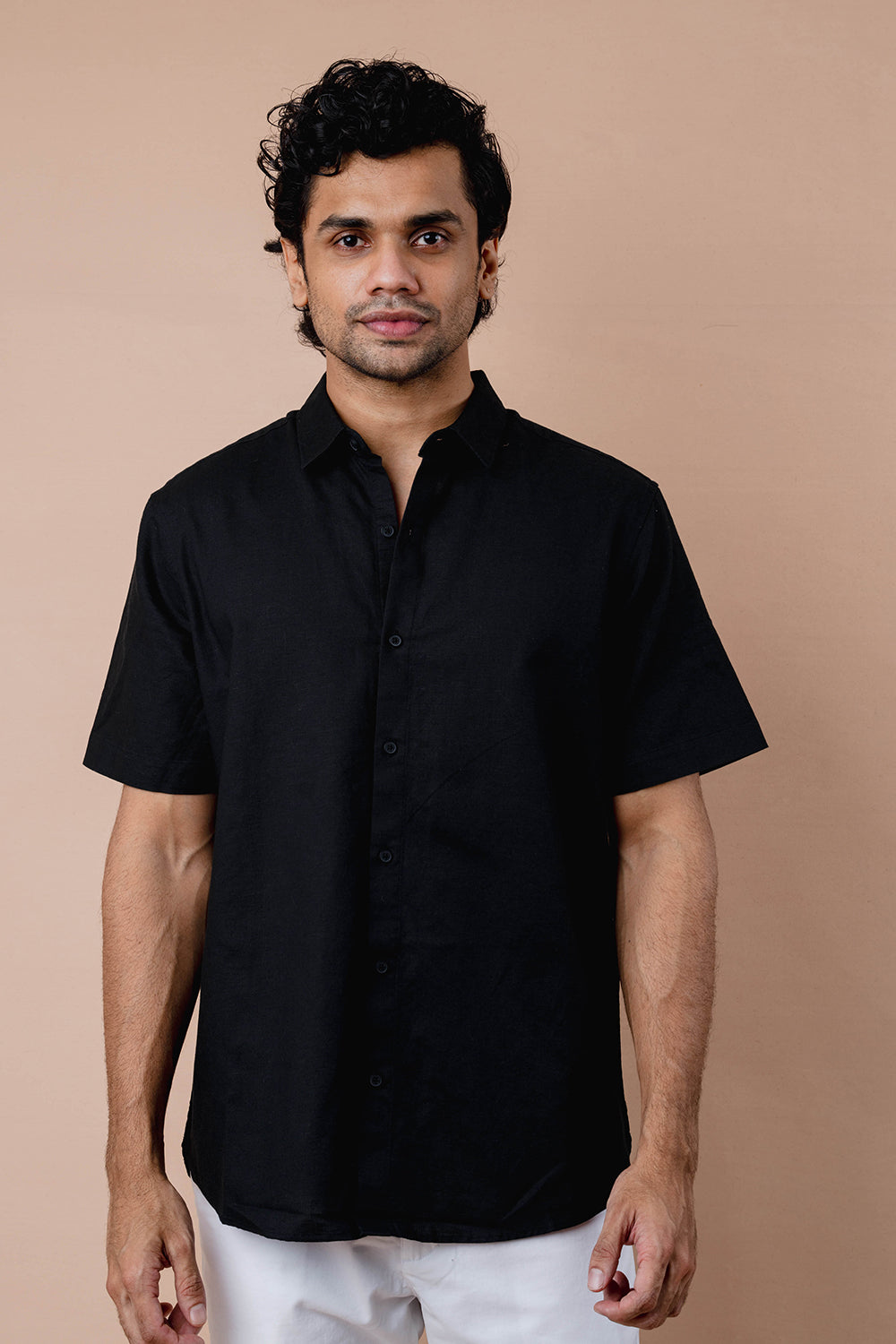 Regular Collar Half Sleeve Linen Shirt - COCO by Cotton Collection