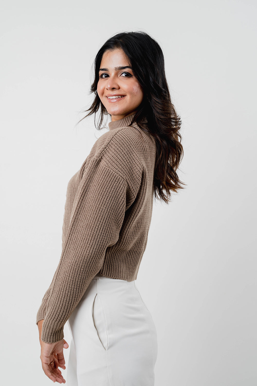 High Neck Crop Sweater - COCO by Cotton Collection