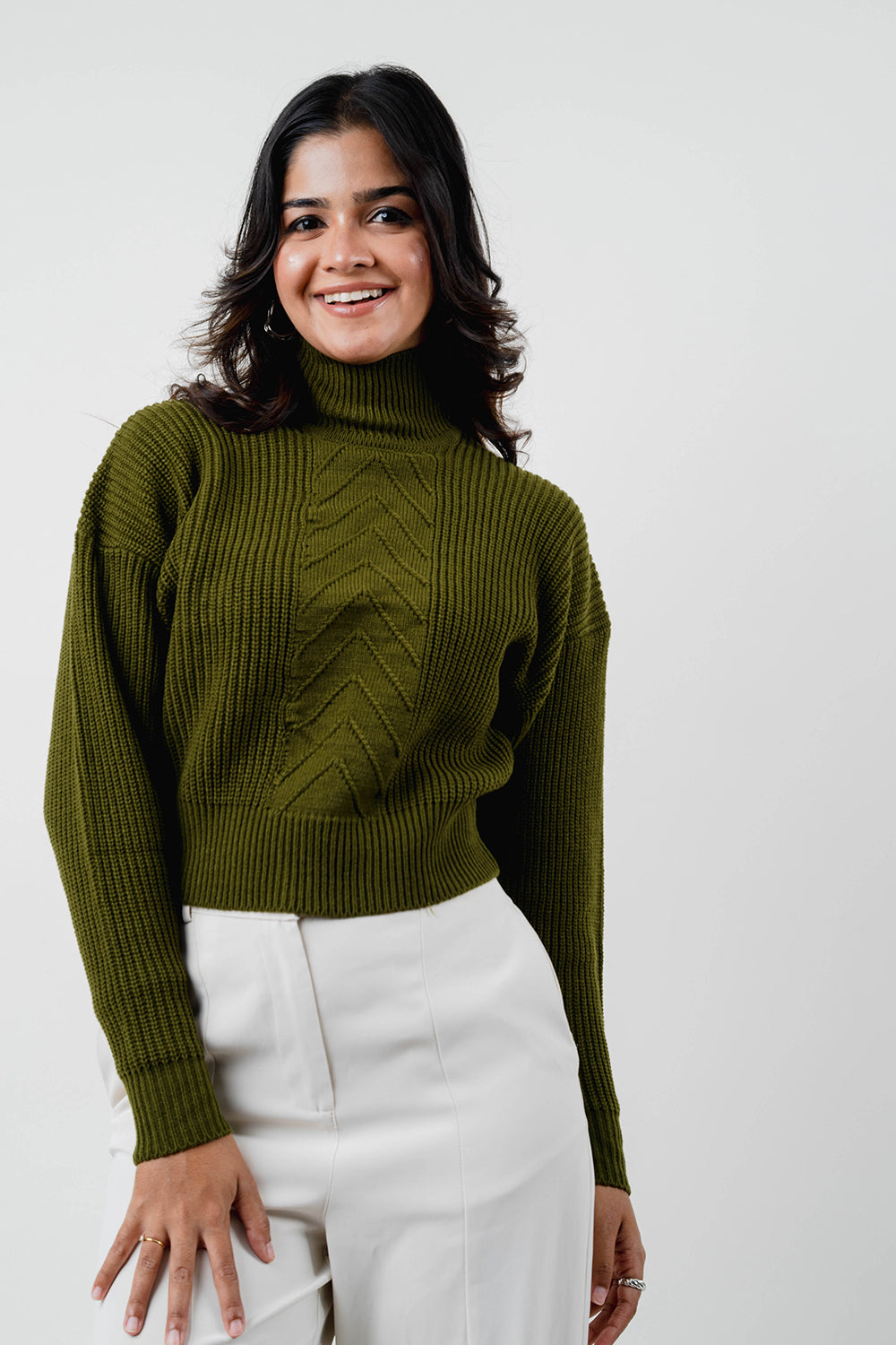 High Neck Crop Sweater - COCO by Cotton Collection