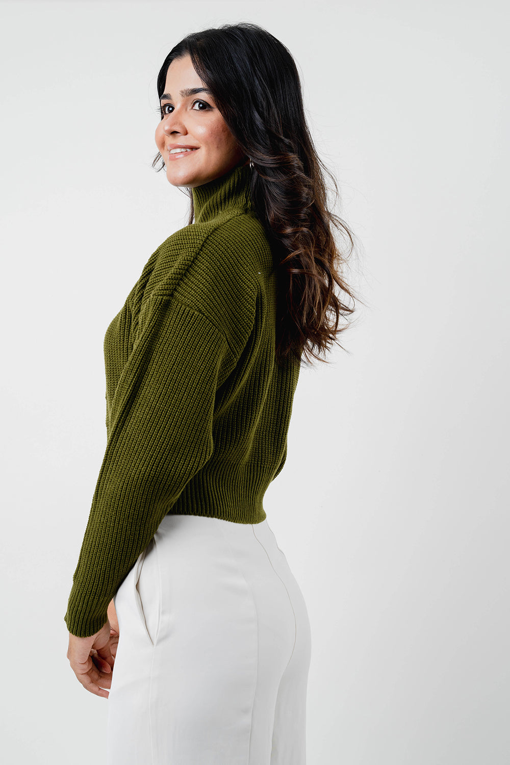 High Neck Crop Sweater - COCO by Cotton Collection