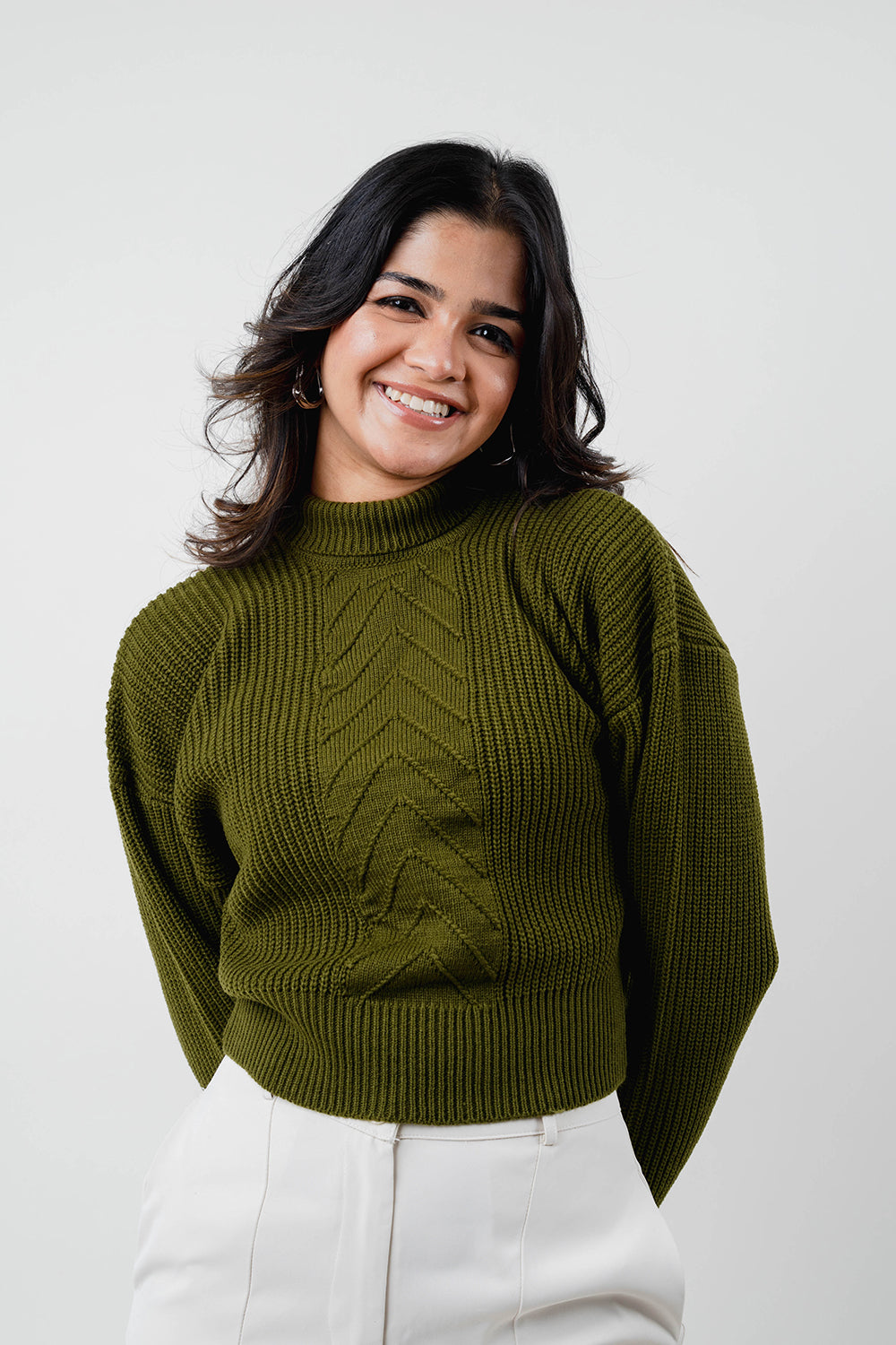 High Neck Crop Sweater - COCO by Cotton Collection