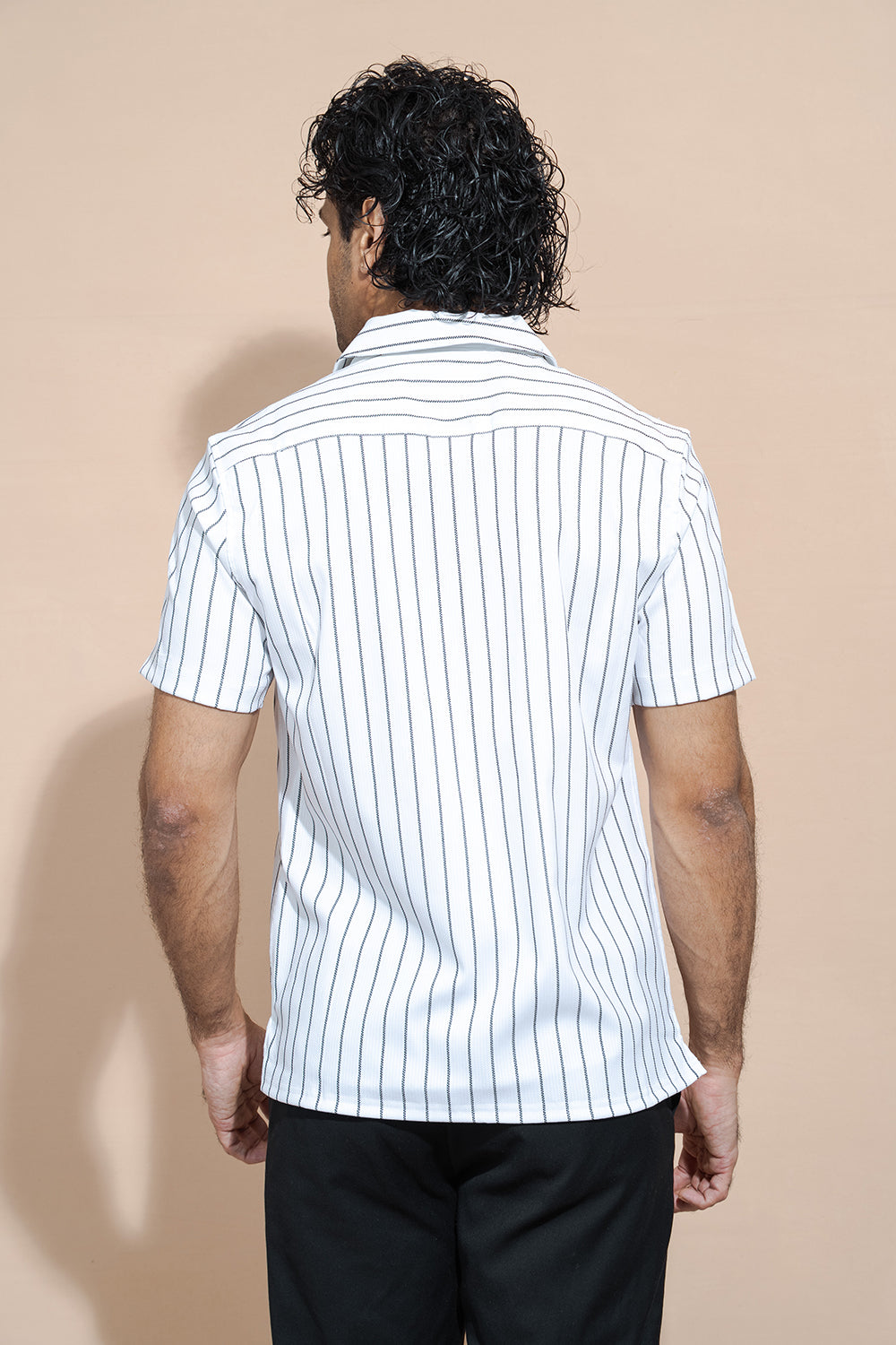 Short Sleeve Striped Regular Collar Shirt - COCO by Cotton Collection