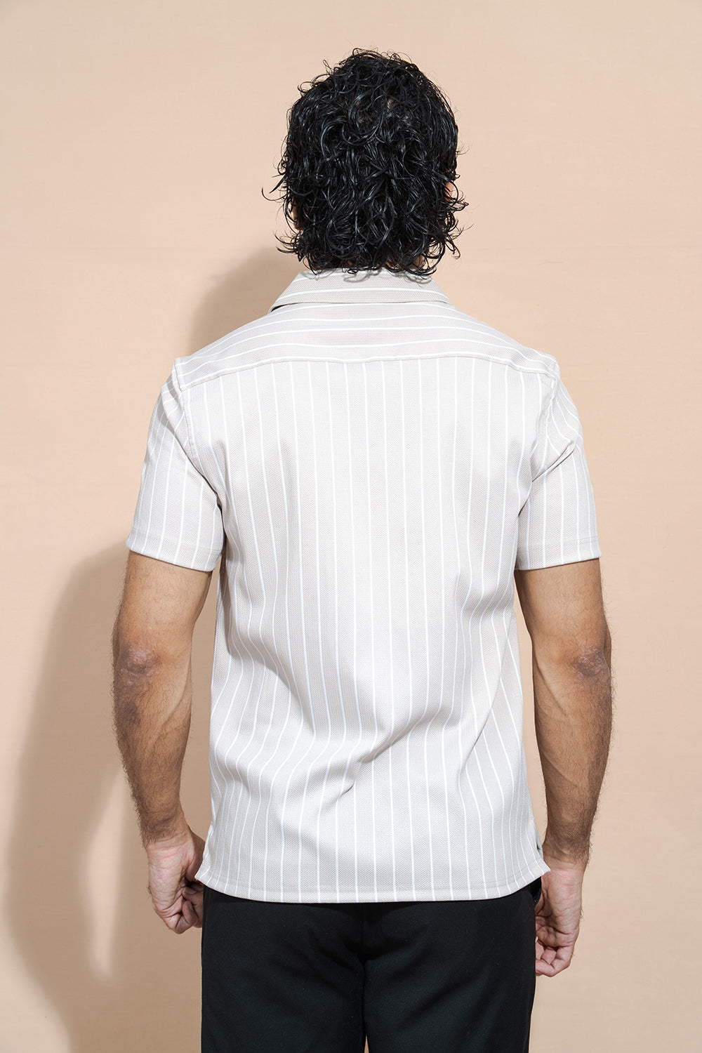 Short Sleeve Striped Regular Collar Shirt - COCO by Cotton Collection