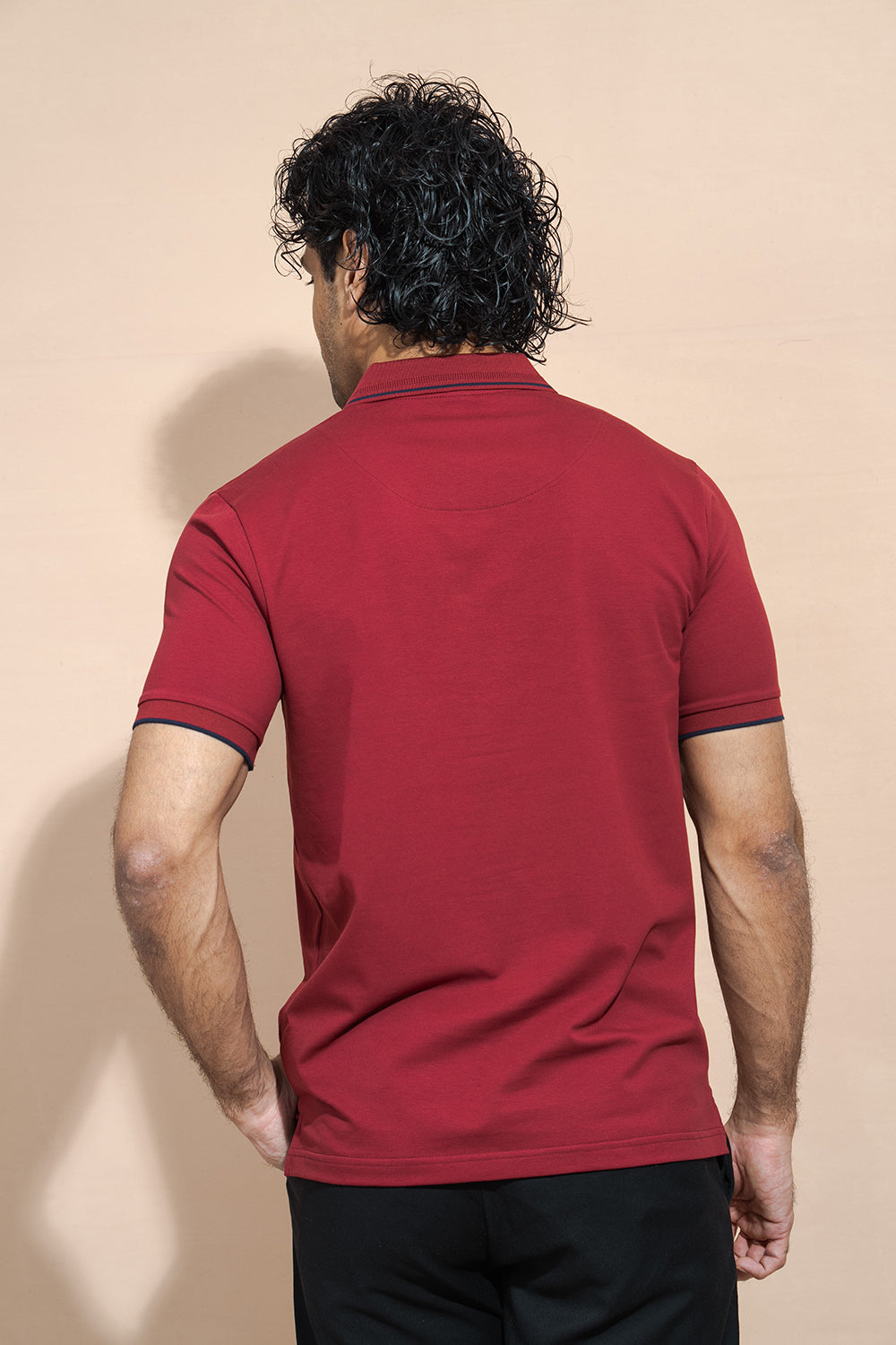 Classic Polo T-Shirt with Structured Collar & Sleeve Accents - COCO by Cotton Collection