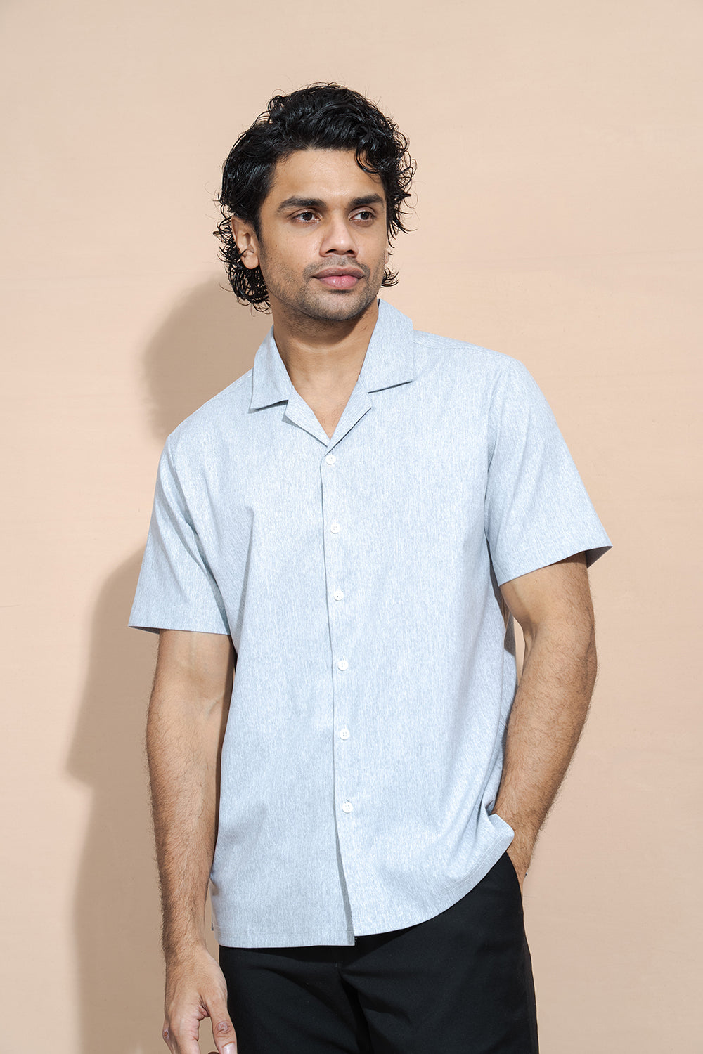 Regular Collar Short Sleeve Button-Down Shirt - COCO by Cotton Collection