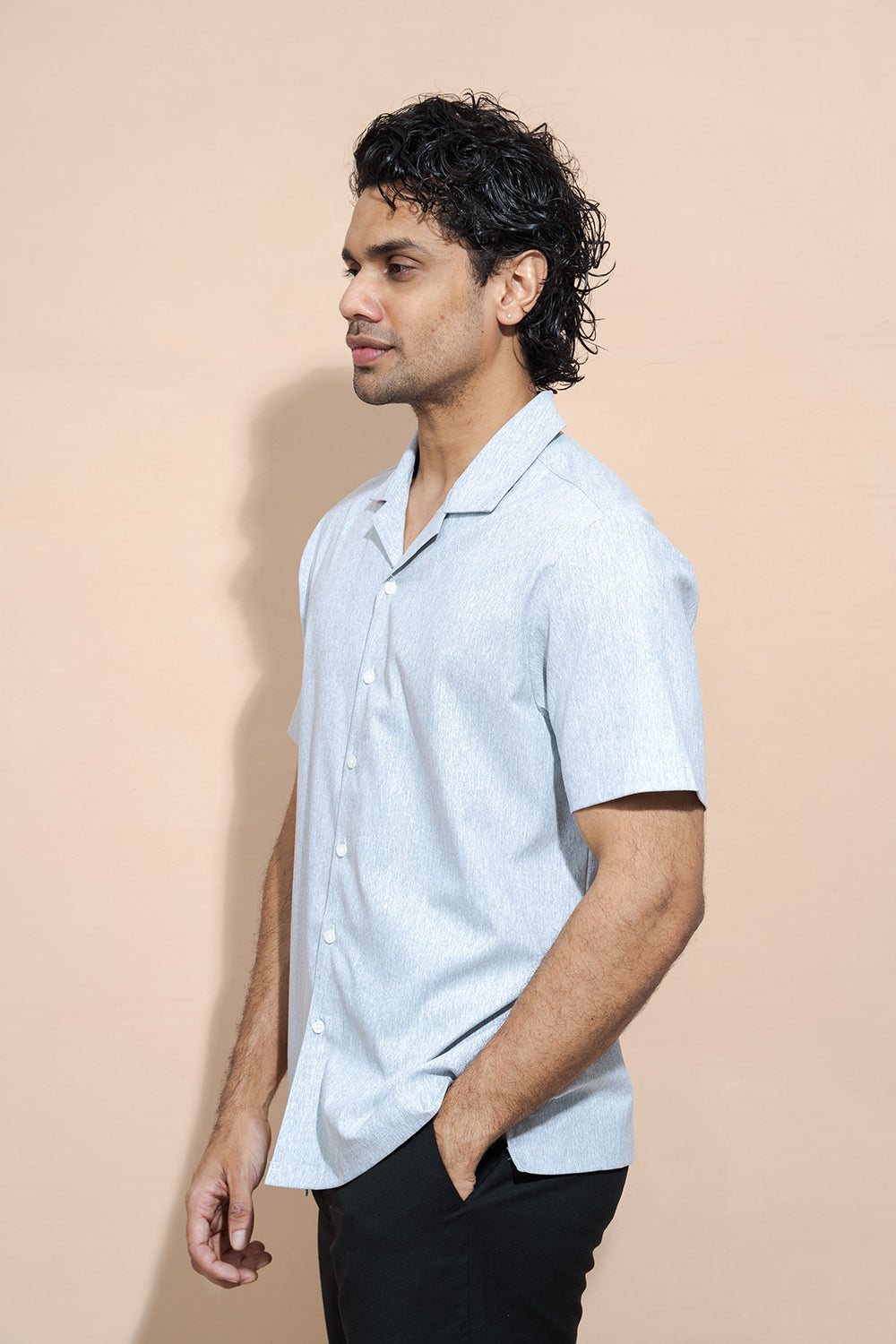 Regular Collar Short Sleeve Button-Down Shirt - COCO by Cotton Collection