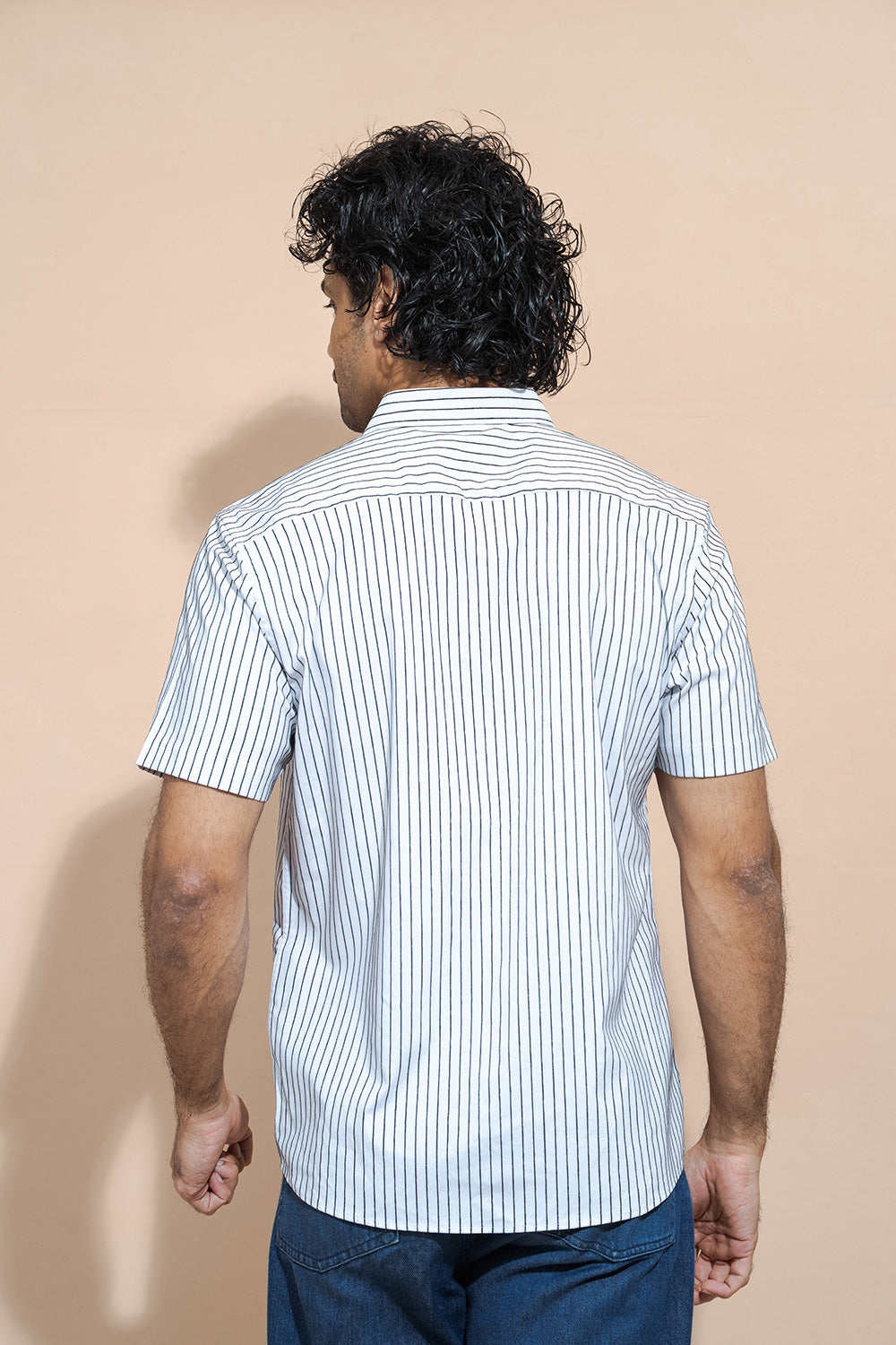Short Sleeve Striped Regular Collar Shirt - COCO by Cotton Collection