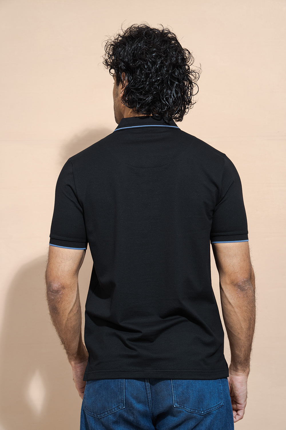 Classic Polo T-Shirt with Structured Collar & Sleeve Accents - COCO by Cotton Collection