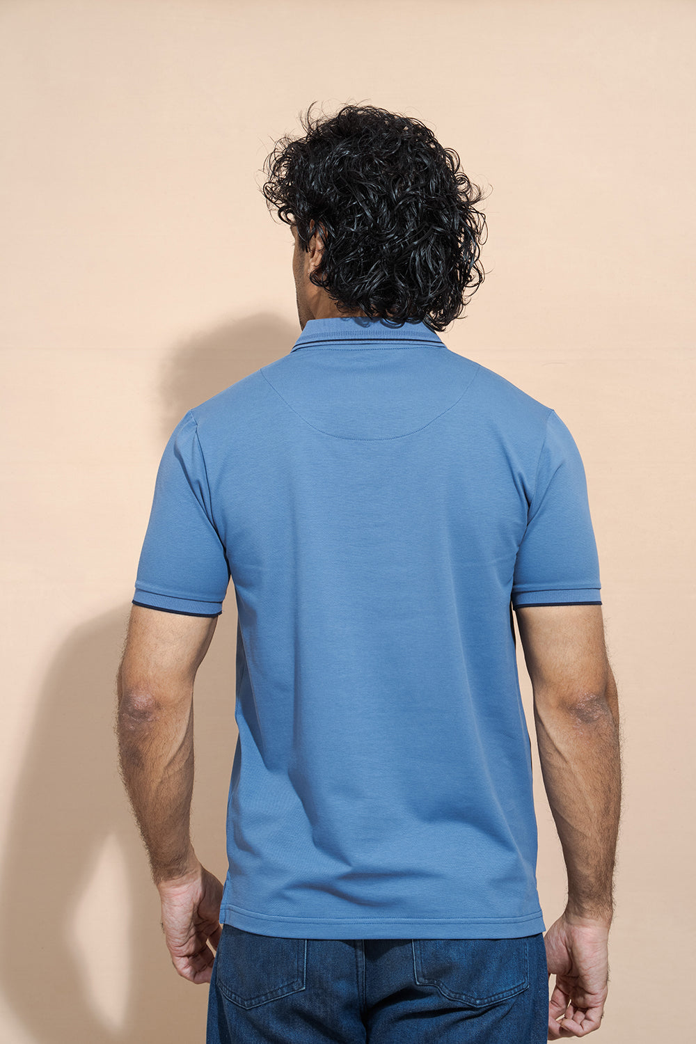 Classic Polo T-Shirt with Structured Collar & Sleeve Accents - COCO by Cotton Collection
