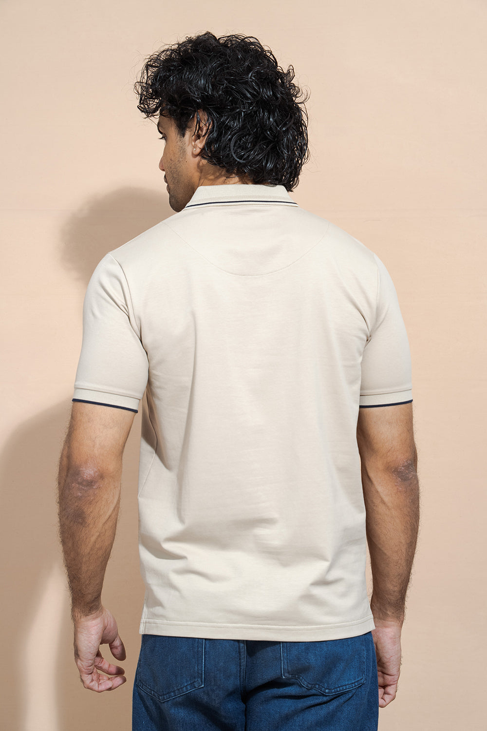 Classic Polo T-Shirt with Structured Collar & Sleeve Accents - COCO by Cotton Collection