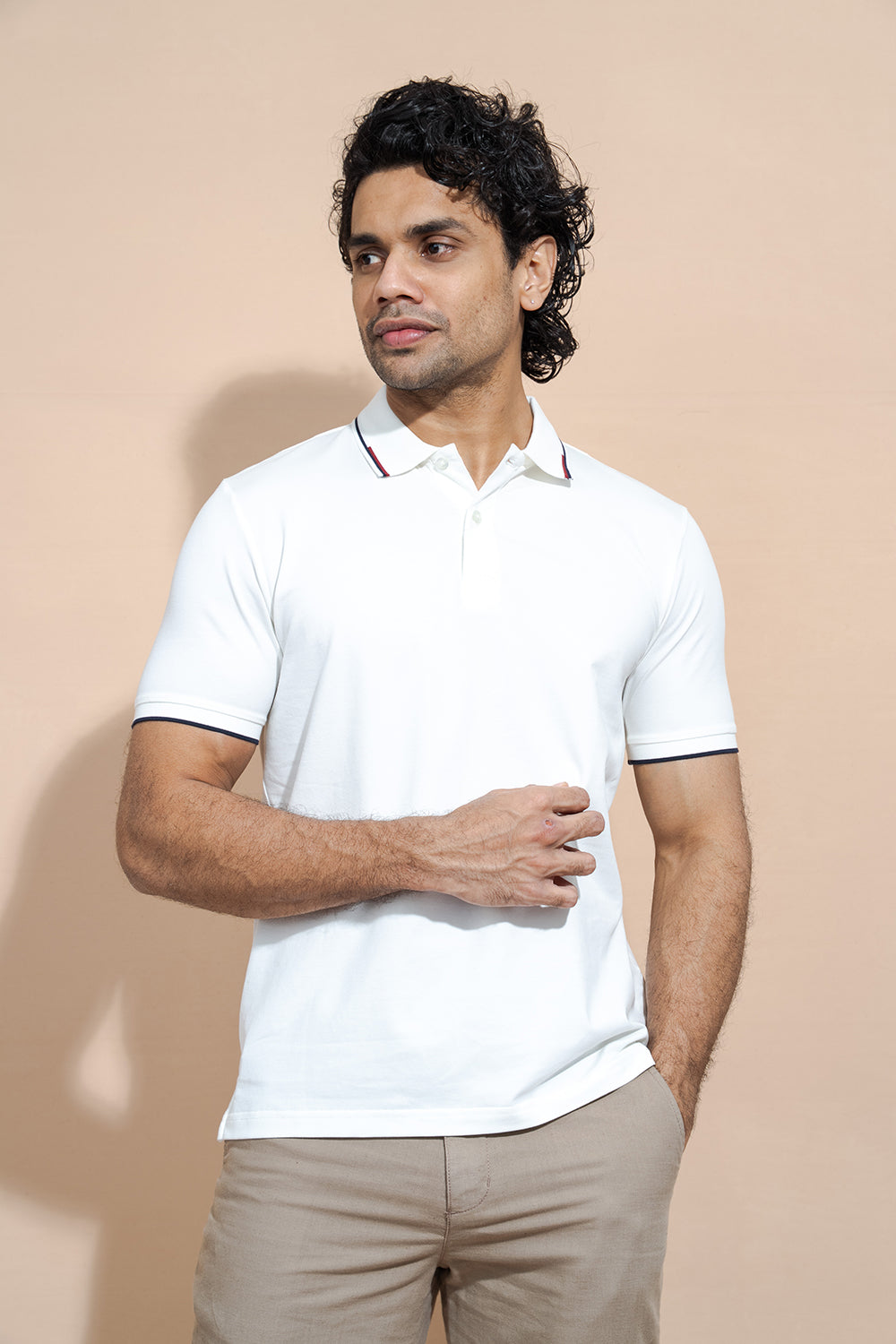 Classic Polo T-Shirt with Structured Collar & Sleeve Accents - COCO by Cotton Collection