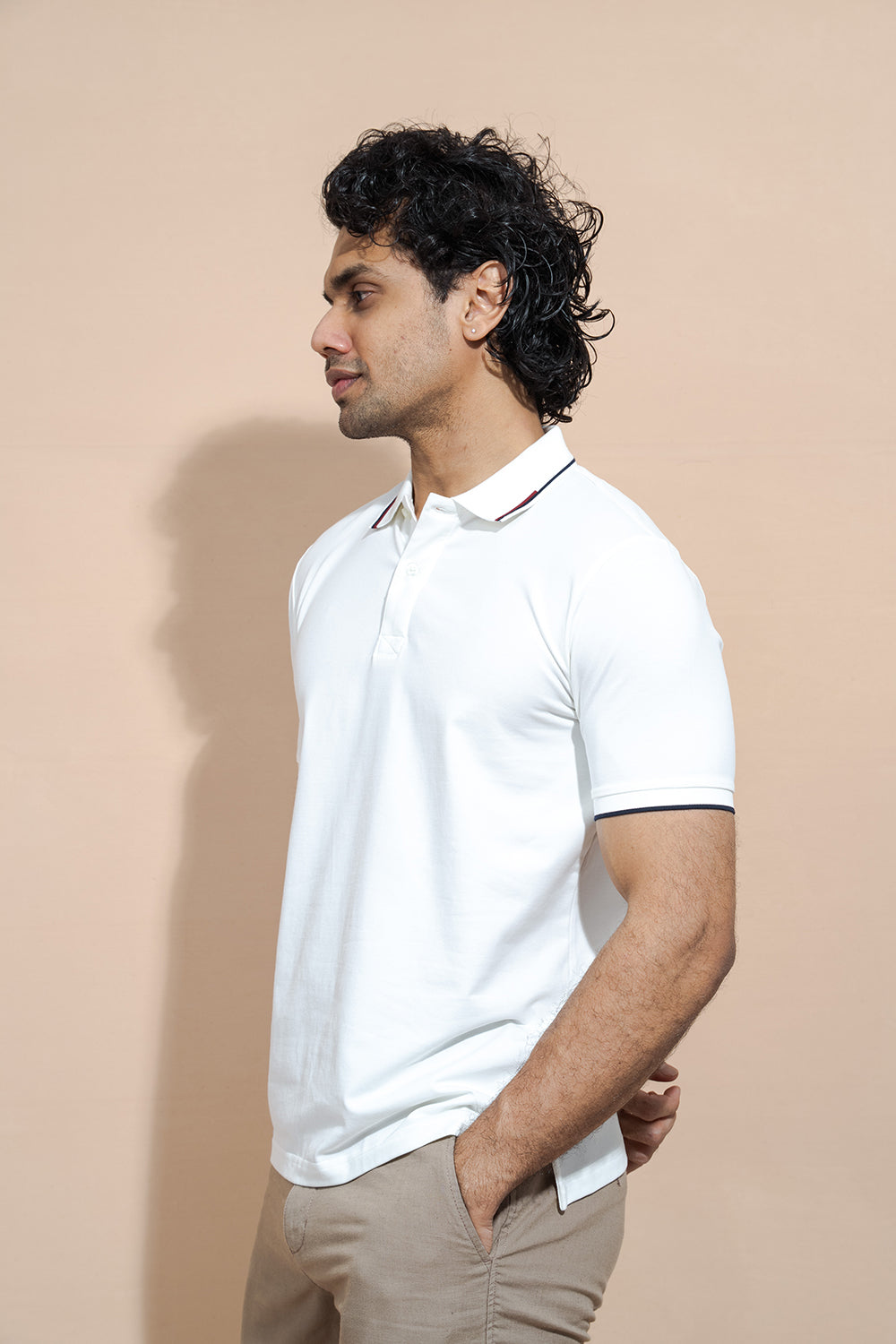 Classic Polo T-Shirt with Structured Collar & Sleeve Accents - COCO by Cotton Collection