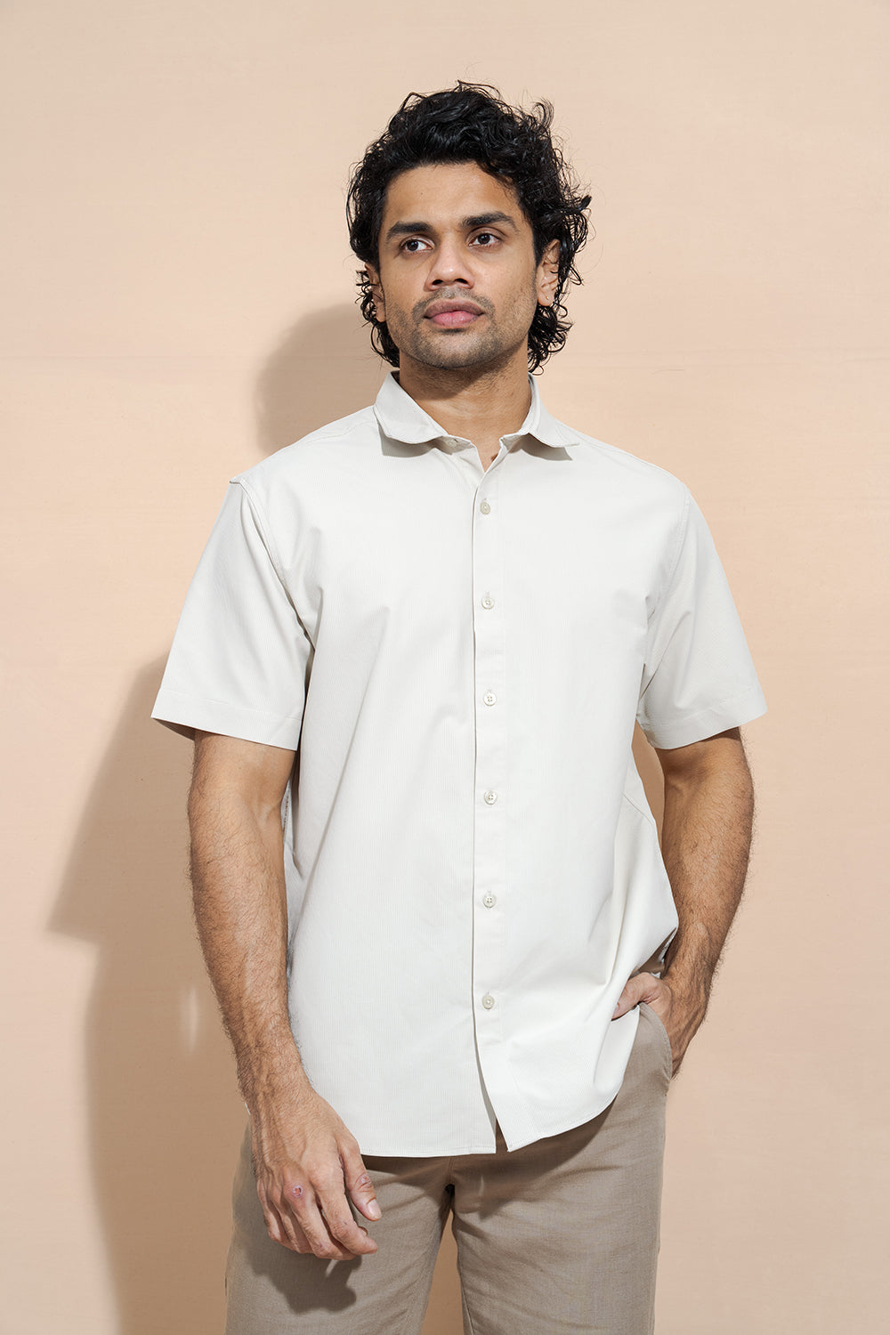 100% Cotton Regular Collar Short Sleeve Button-Down Shirt - COCO by Cotton Collection