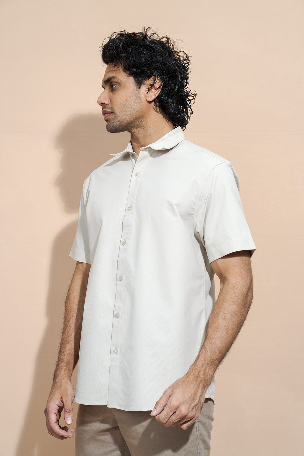 100% Cotton Regular Collar Short Sleeve Button-Down Shirt - COCO by Cotton Collection