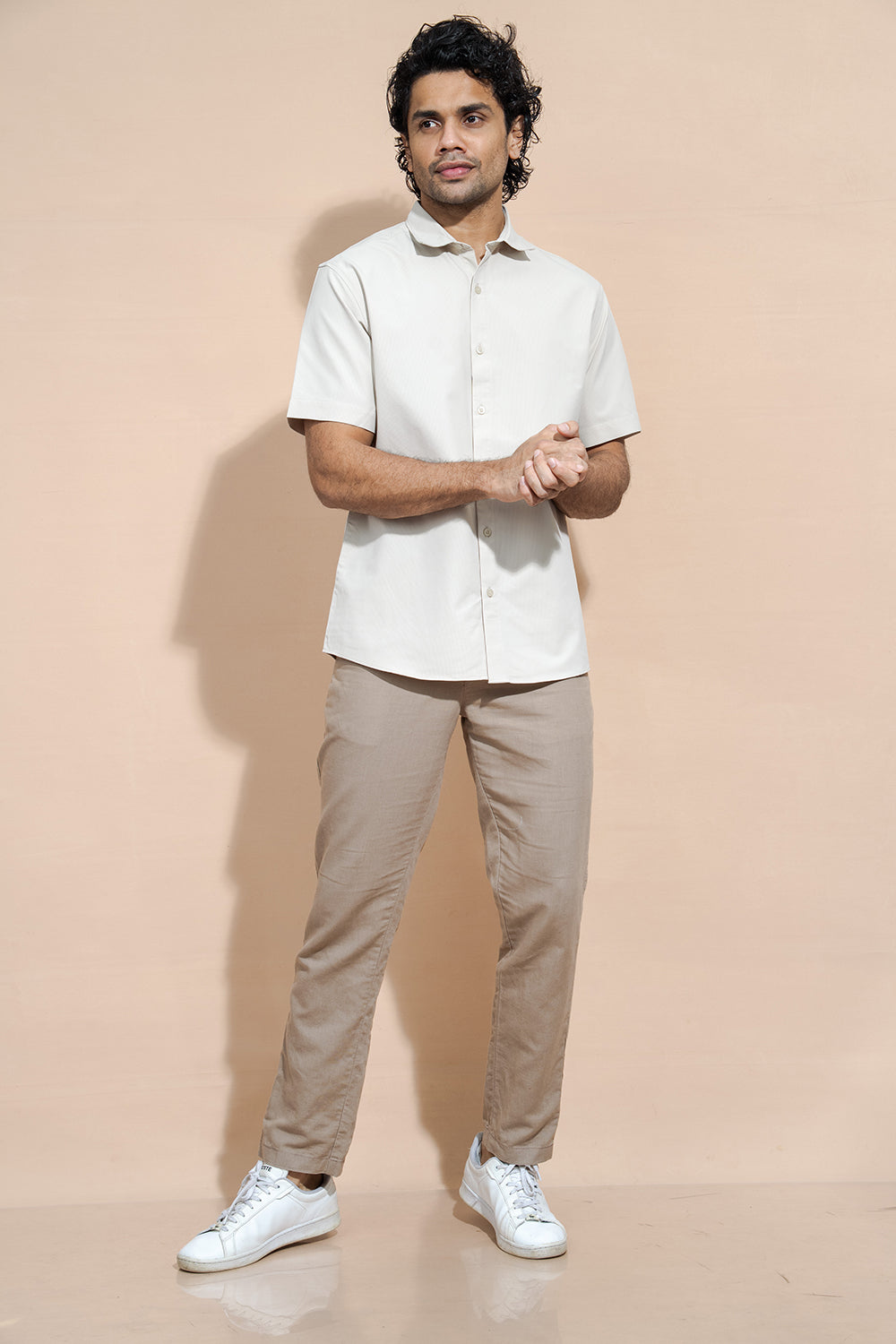100% Cotton Regular Collar Short Sleeve Button-Down Shirt - COCO by Cotton Collection