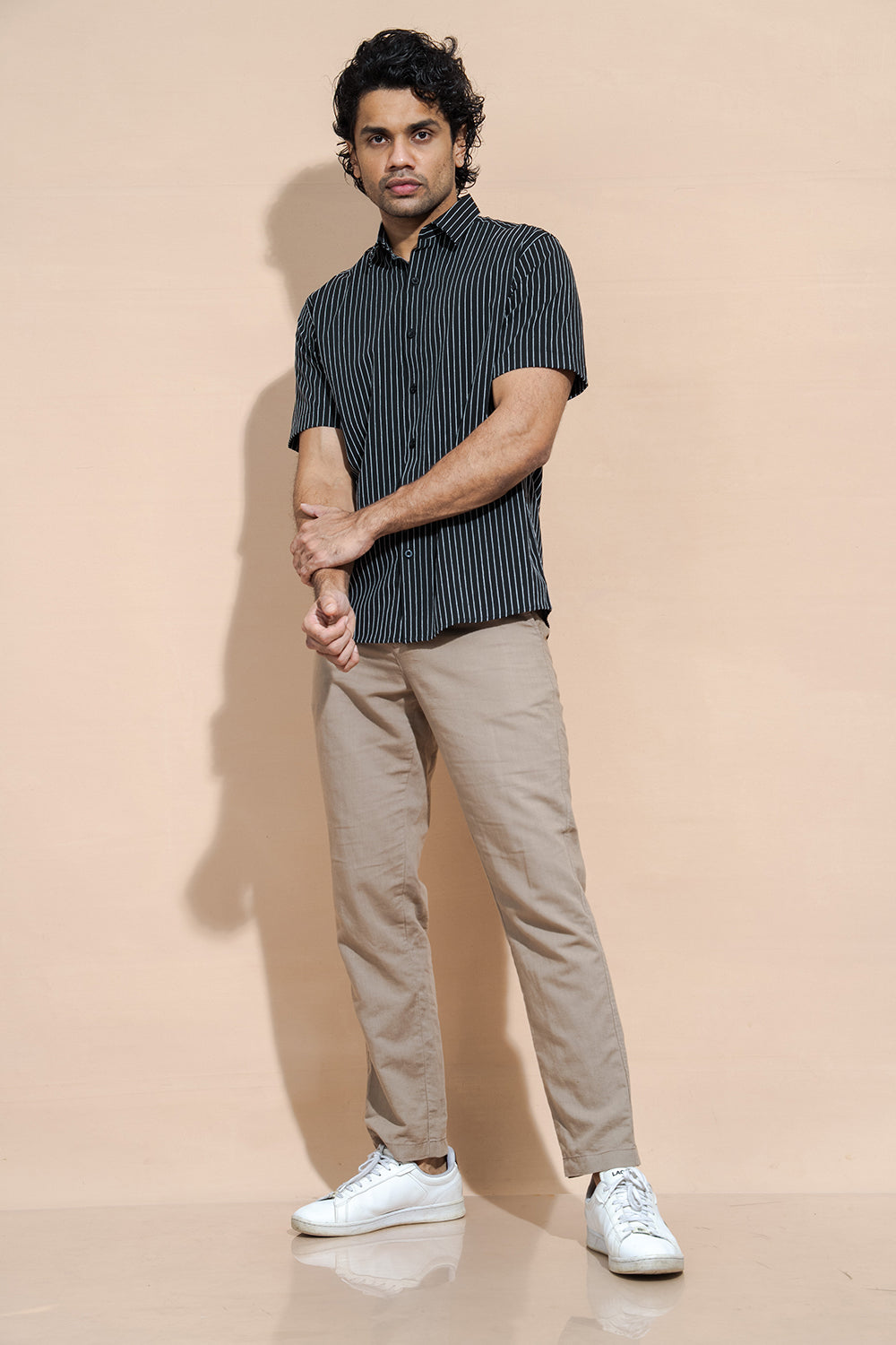 Short Sleeve Striped Regular Collar Shirt - COCO by Cotton Collection