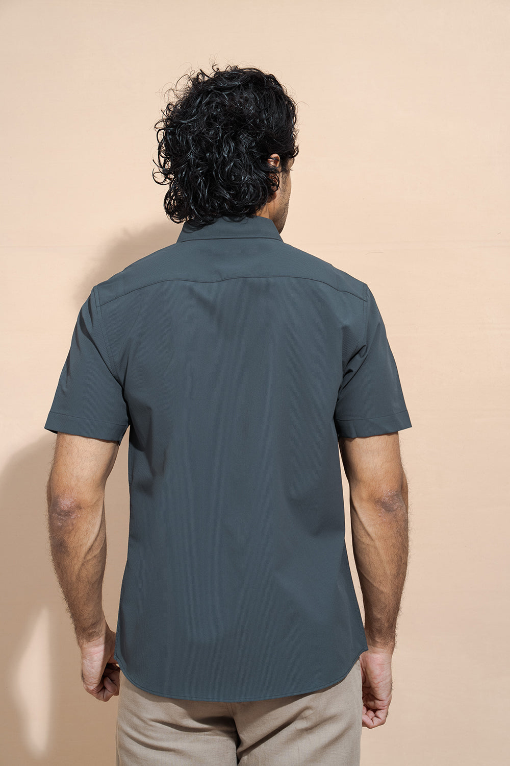 100% Cotton Regular Collar Short Sleeve Button-Down Shirt - COCO by Cotton Collection