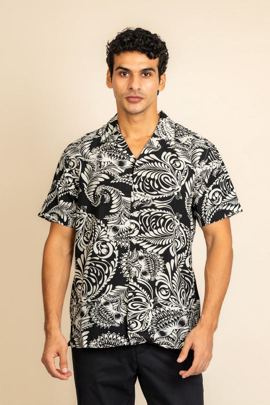 Printed Black Shirt - COCO by Cotton Collection