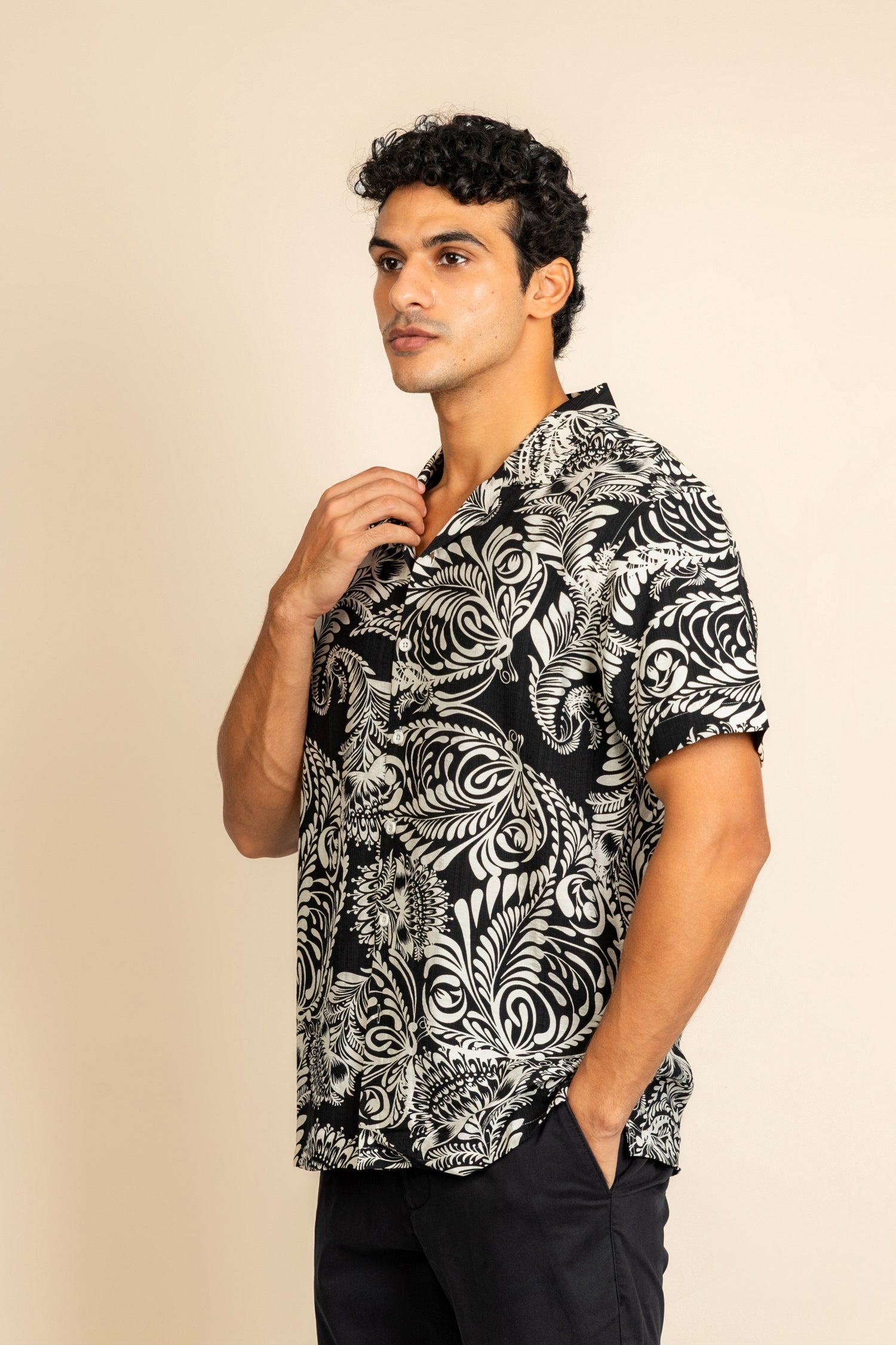 Printed Black Shirt - COCO by Cotton Collection